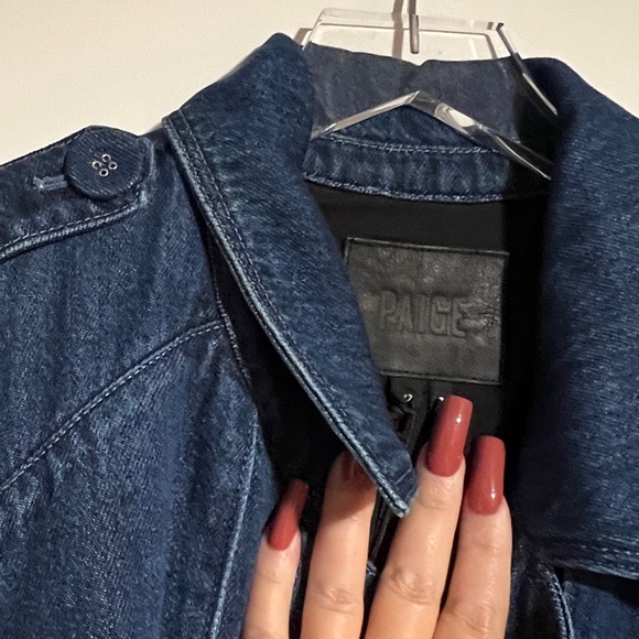 🆕 PAIGE Denim Trench Coat RAINA Rylie NWT Luxury longline 10 Cotton Couture - Picture 8 of 16